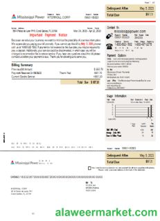 Mississippi Power utility business bill,  page 1, SCR